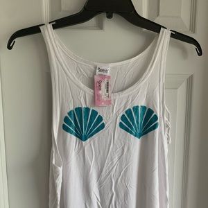 Spencer’s Blue Shell Mermaid Bride Tank Top NWT